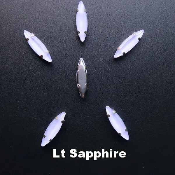 A6 Lt Sapphire Серебряная цепь коготь настройки 50 шт./упак. 4*15 мм желейные конфеты стекло с украшением в виде кристаллов Наветт Маркиза Форма пришить стразы кристаллы одежды «сделай сам» - Цвет: A6 Lt Sapphire