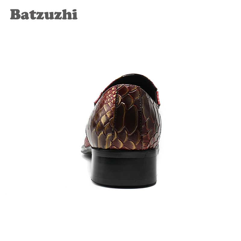 Batzuzhi 2020 Новинка — туфли из натуральной кожи мужские серебряные с металическим