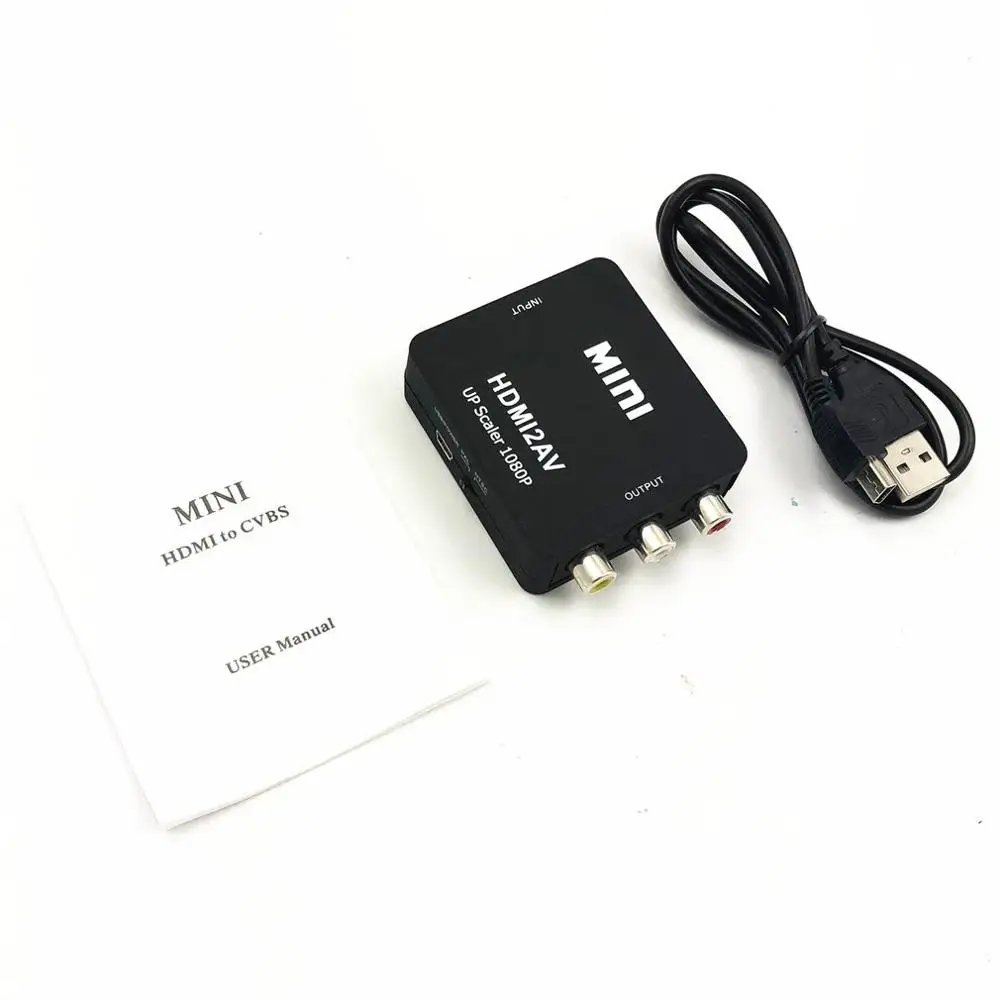 1080P HDMI Mini VGA к RCA AV композитный адаптер конвертер с 3 5 мм аудио VGA2AV / CVBS + ПК HDTV