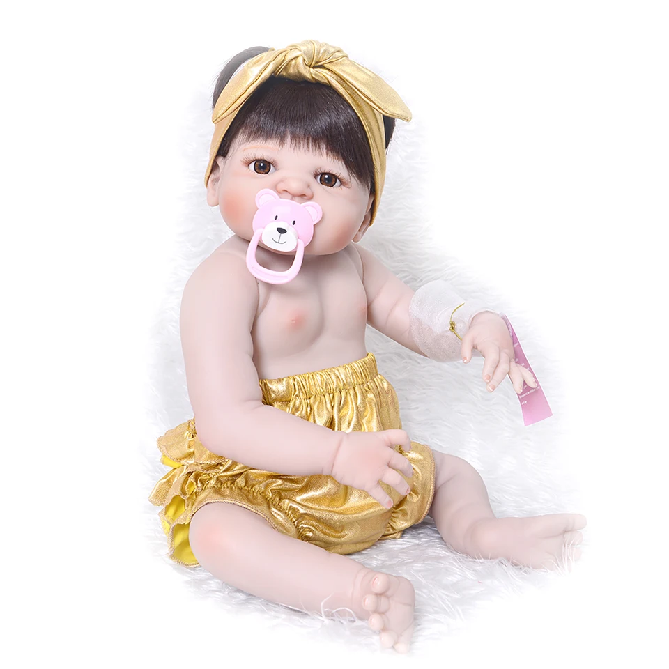 

Оригинальная кукла bebe reborn corpo de silicone inteiro 57 см, полностью виниловая силиконовая кукла reborn, детские куклы-игрушки для девочек, подарок> 3 года