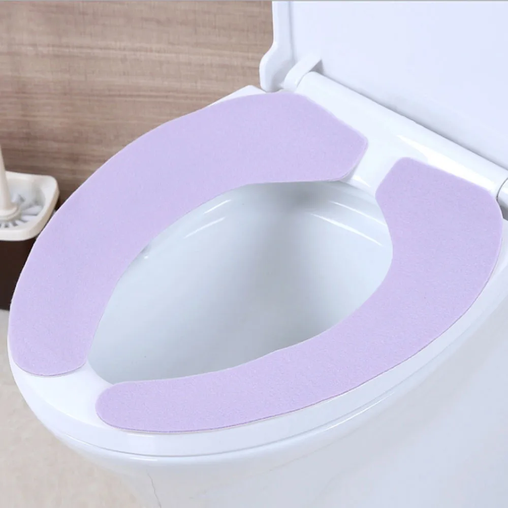 purple Мягкое теплое сиденье для туалета, накладка на крышку, для ванной комнаты, для холодной уборки, съемный табурет, протектор, моющиеся аксессуары для ванной комнаты - Цвет: purple