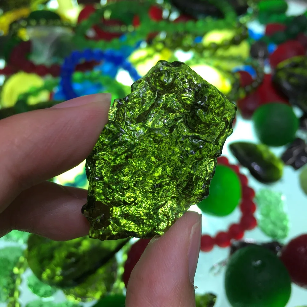 14-16 г натуральный молдавит чешский метеорит необработанный камень кристалл