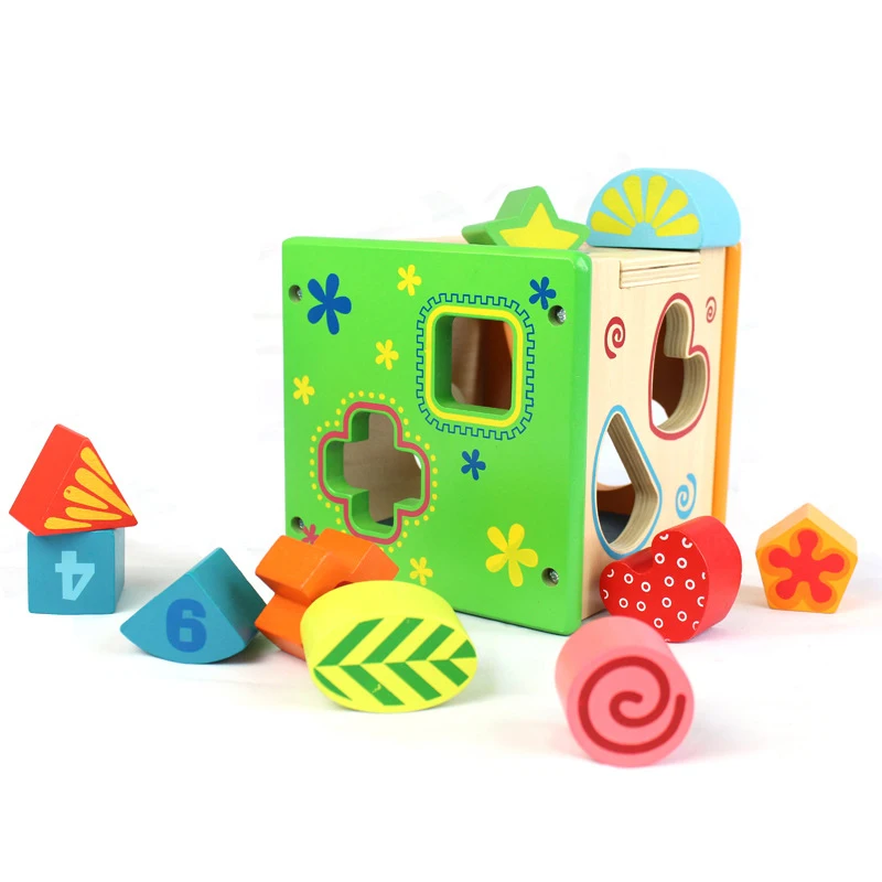 Деревянные игрушки образовательная геометрическая форма соответствия коробка