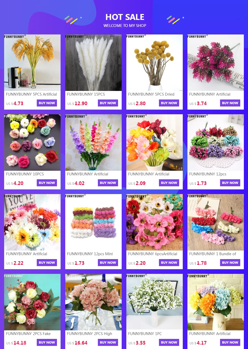 FUNNYBUNNY изготовлено из натурального белого хлопка, цветы в деревенском стиле, цветочный Декор для дома, Свадебный центральный элемент