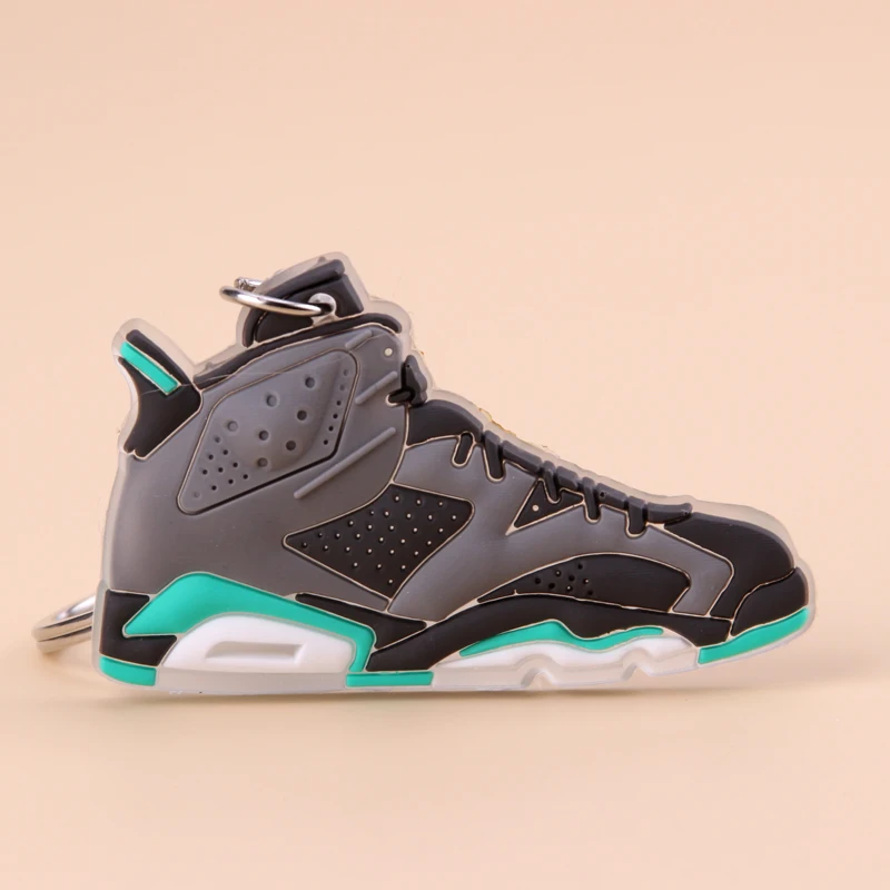 Picture Color08 Брелок Новые экзотические мини Jordan 6 Ретро обуви ключевая цепь Для мужчин и Для женщин детские подарочные брелки на баскетбольных кроссовок ключ держатель Porte Clef - Цвет: Picture Color08