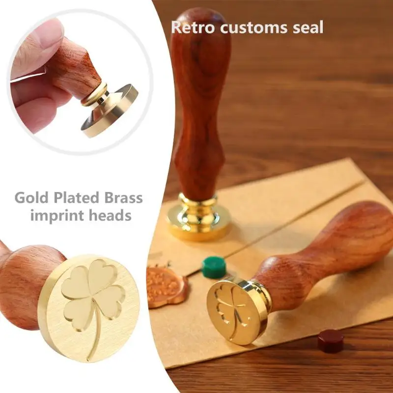 1 шт. ретро деревянный штамп античные металлические растения уплотнительные