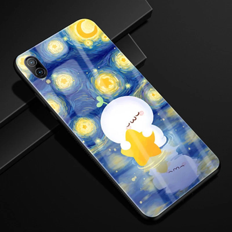 Роскошный чехол из закаленного стекла для Vivo X23 мягкого силикона жесткая задняя