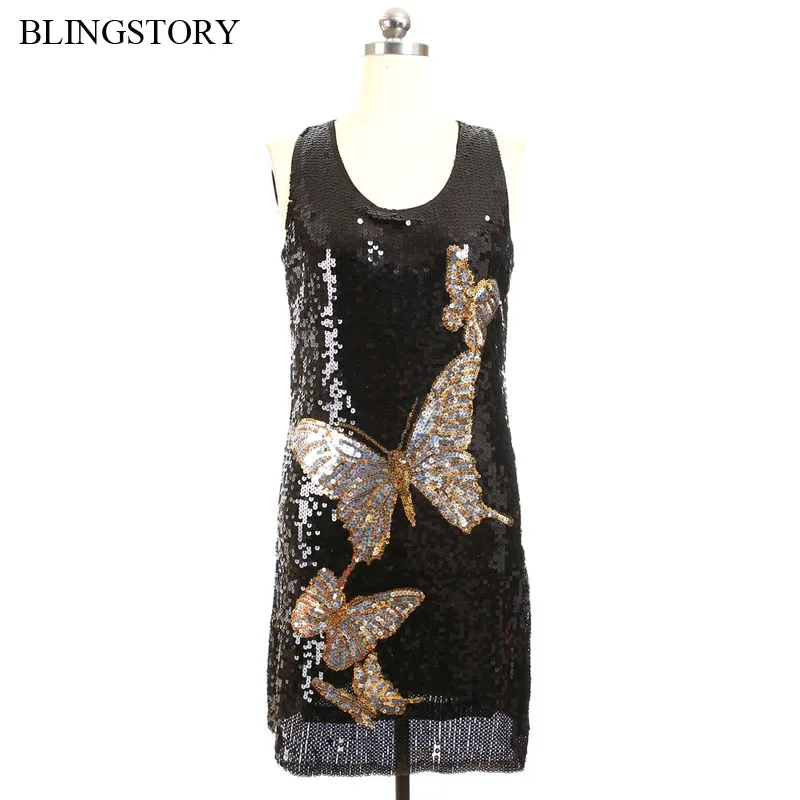 Женское вечернее платье BLINGSTORY Клубное с блестками и бабочкой вечерние платья