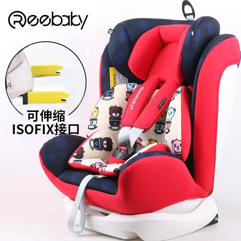 Новинка, Reebaby0-12 лет, детское кресло для автомобиля, детское безопасное сиденье, Isofix, жесткий интерфейс - Цвет: red
