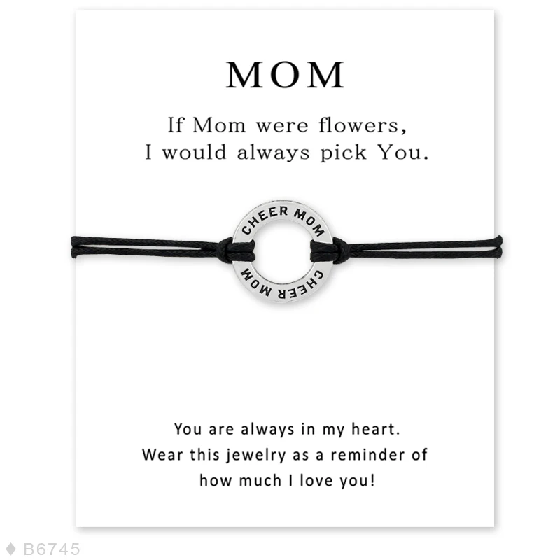 B6745 Надпись Cheer MOM, бейсбольный Софтбол, баскетбол, футбол, хоккей, волейбол, спортивные браслеты с шармами, женские и мужские ювелирные изделия, подарок - Окраска металла: B6745