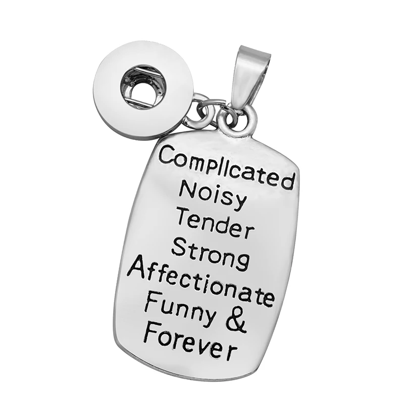New &quotThe love between mother&ampdaughter&quot Words snap Pendant Necklace fit 18mm buttons DIY Fittings for necklace XL5057 | Украшения