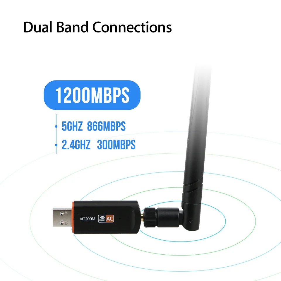 USB 3 0 1200 Мбит/с Wifi адаптер двухдиапазонный 5 ГГц 2 4 802.11AC RTL8812BU антенна ключ сетевая