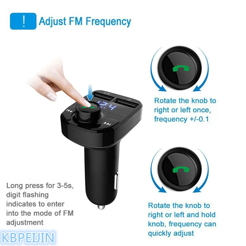 Bluetooth автомобильный передатчик двойной USB Автомобильное зарядное устройство