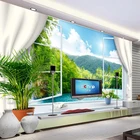 3D обои, современные настенные фрески с изображением природного пейзажа, гостиной, дивана, водостойкие, для домашнего декора