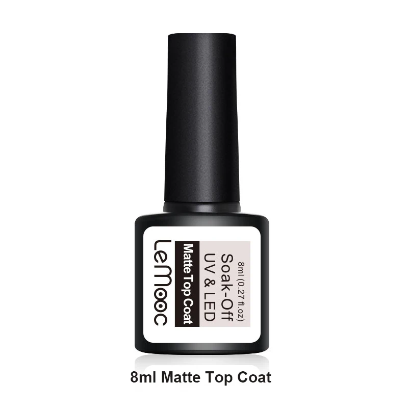 8ml matte top coat LEMOOC 12 мл серия Гель-лак для ногтей яркий Вишневый красный фиолетовый цвет замачиваемый Светодиодный УФ-Гель-лак длинный прочный ноготь художественный лак - Цвет: 8ml matte top coat