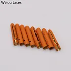 Weiou (100 шт.25 комплектов) флуоресцентные желтые наконечники с рисунком 4x23 мм, модные матовые металлические аглеты для одежды, штыревые головки сделай сам