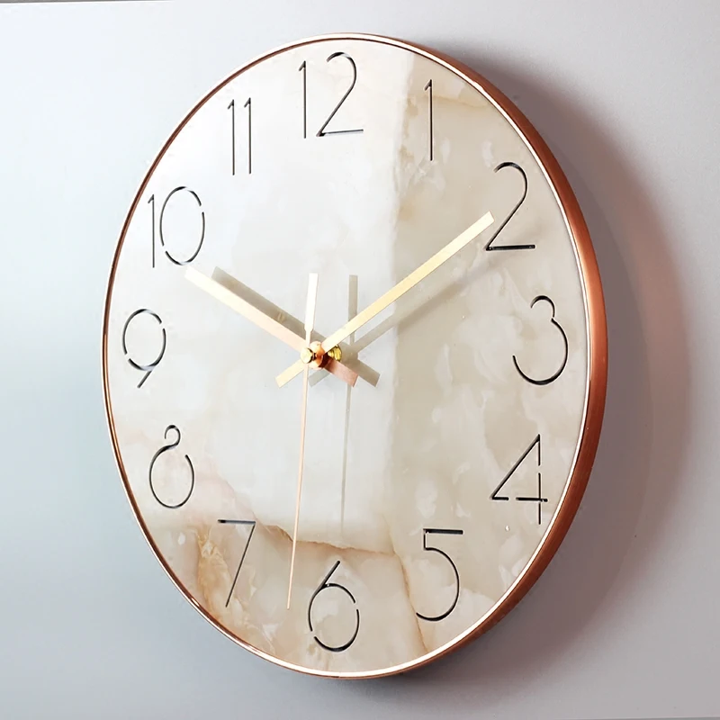 Минималистичные скандинавские мраморные настенные часы креативные домашние