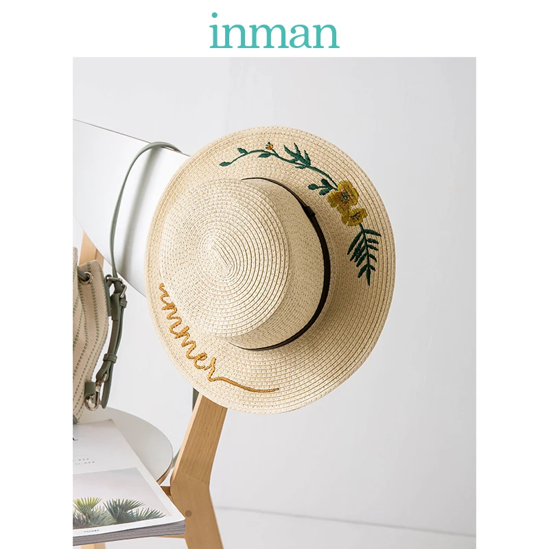 Женская квадратная круглая шляпа INMAN элегантная Солнцезащитная с цветочной