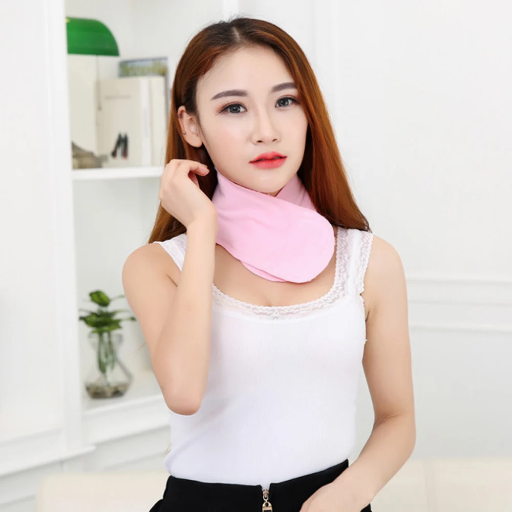 SPA Увлажняющий Шеи Wrap Маска Массажер Розовый Теплый Отбеливание Воротник Шарф