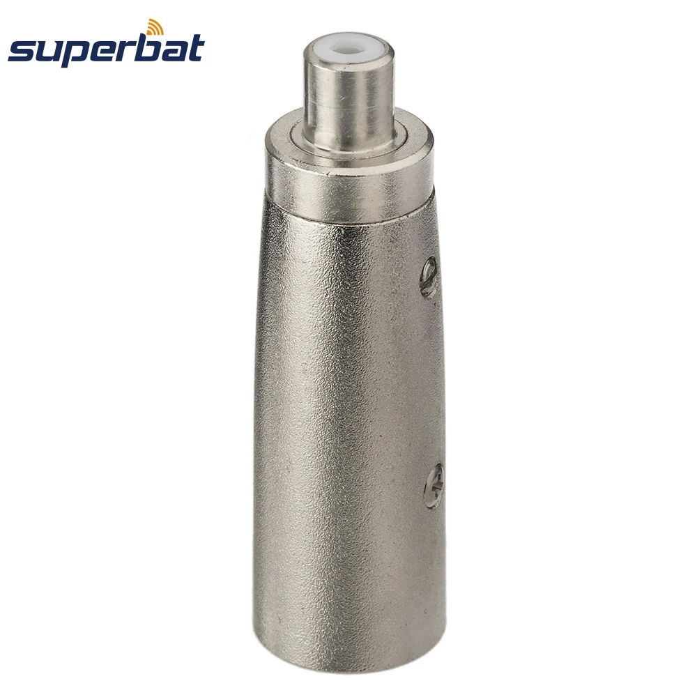 Superbat RCA -XLR Adapter Metal XLR 3pin Male to RCA Female Adapter Connector Straight Free Hanging