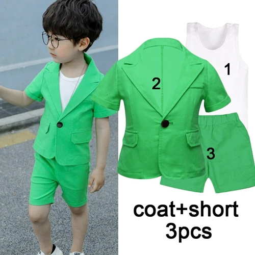 green 3pcs 309196 Осенний костюм джентльмена для мальчиков, куртка, рубашка, брюки, комплект из 3 предметов, куртка, топ с длинными рукавами, кардиган, Модный комплект JIOROMY - Цвет: green 3pcs 309196