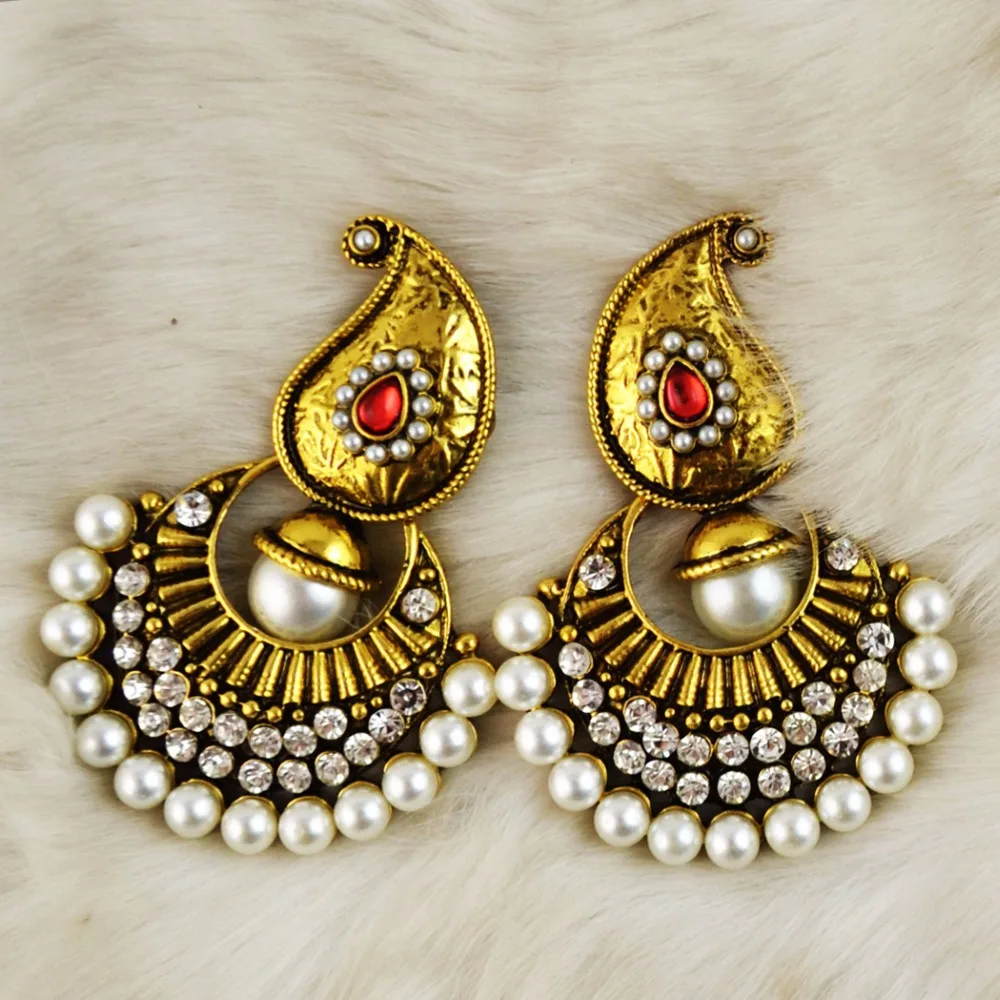 Египетские индийские серьги Jhumka, турецкие Женские винтажные золотые жемчужные серьги-капли с большим цветком, стразы, массивные вечерние серьги