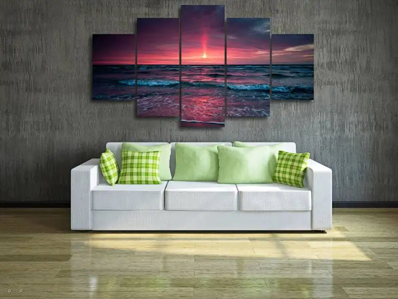 Hd Printed Beach Sea Group Painting Canvas Print Room Decor Poster Picture Free Shipping/90633 | Дом и сад