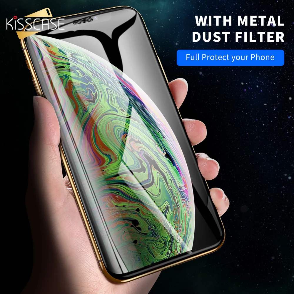 Защитное стекло KISSCASE закаленное с закругленными краями для iphone XR XS X 9D|Защитные