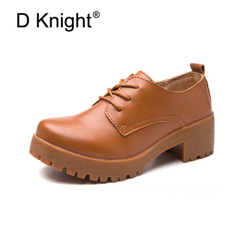 

Hot Selling Women's Casual Low Heel Oxford Shoes Fashion Round Toe Lace Up Genuine Leather Women Oxfords Vintage Ladies Shoes
