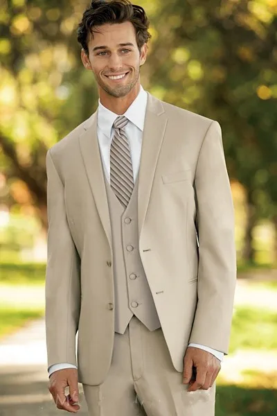 2020 (Jacket+Vest+Pants) Simple Men Suits Dress Groomsmen Tuxedos Business Costume Homme Two Buttons 3 Pieces Groom | Мужская одежда