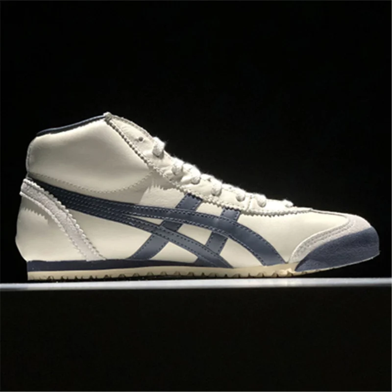 Оригинальный ONITSUKA TIGER MEXICO 66 Для мужчин женская обувь бежевый темно-синие унисекс