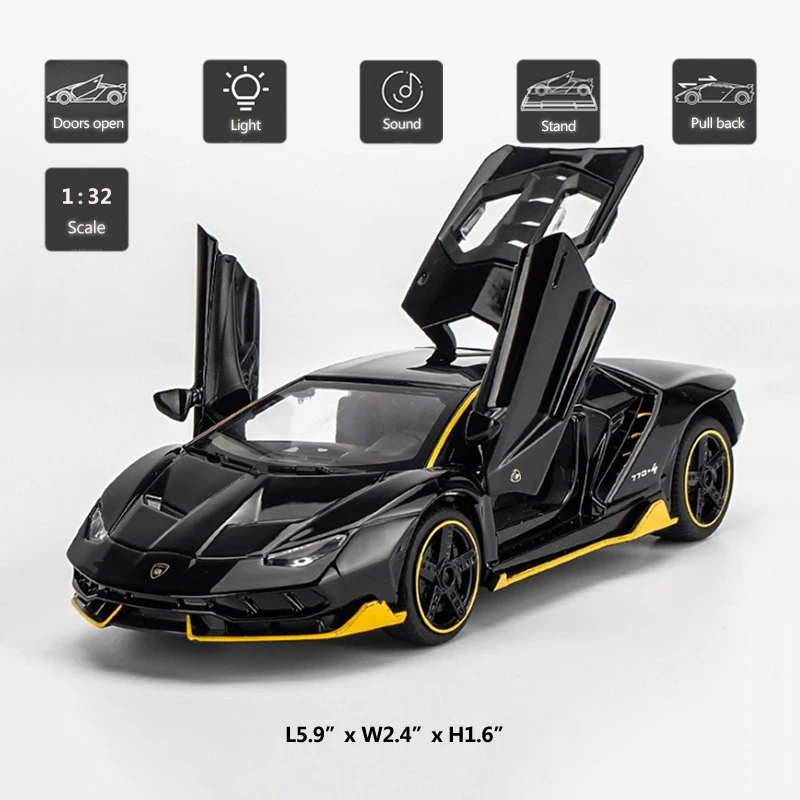 Спортивная модель hommate 1:32 Centenario для автомобилей из металлического сплава литая