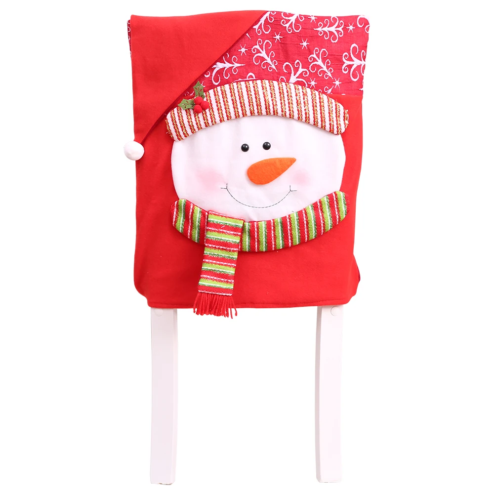 Snowman Рождественский Чехол для стула Санта Клаус Снеговик украшения для домашнего стула задняя крышка - Color: Snowman