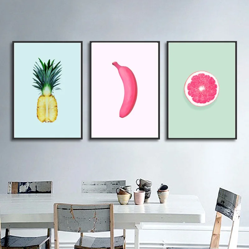 Fruit Nordic Poster Pineapple Cuadros Decoracion Avocado Wall Pictures For Living Room Banana Art Canvas Painting Unframed | Дом и сад