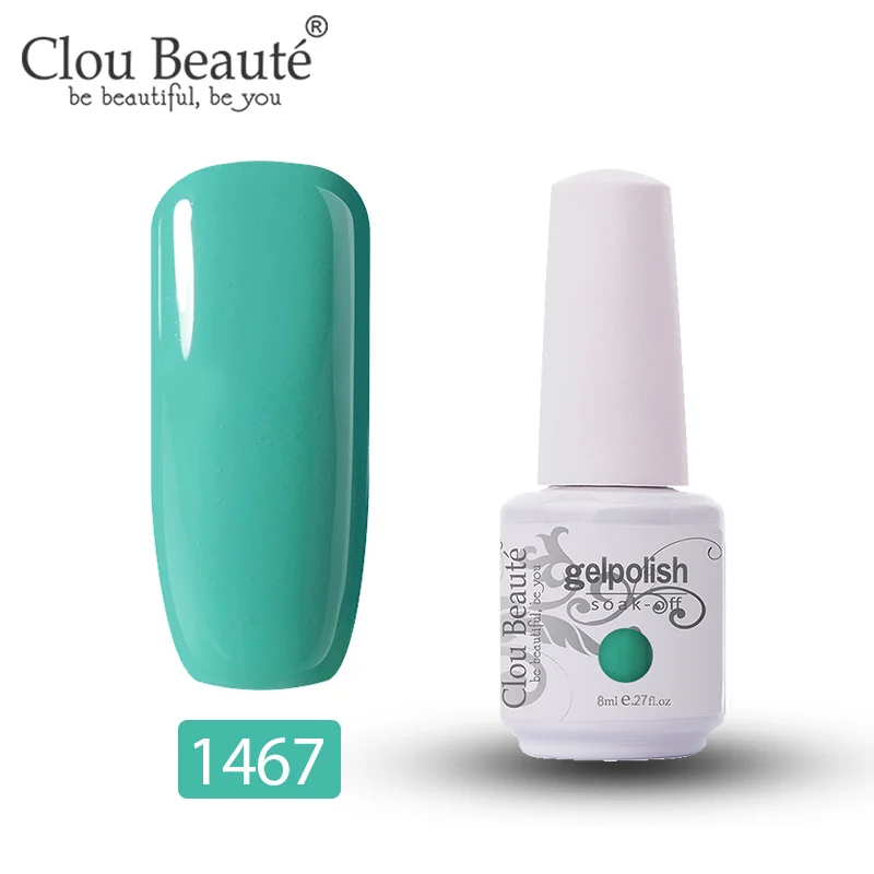 1467 Clou Beaute Гель-лак 8 мл Полупостоянный УФ светодиодный лак для ногтей замачиваемый Белый Гель-лак для ногтей базовое верхнее покрытие дизайн ногтей - Цвет: 1467