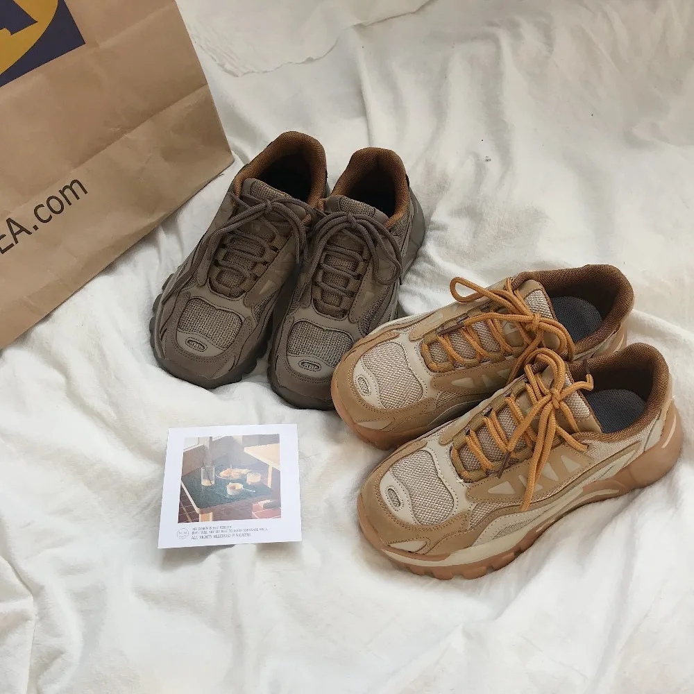 Женские кроссовки в стиле Харадзюку уличные для бега и походов старые Корейском