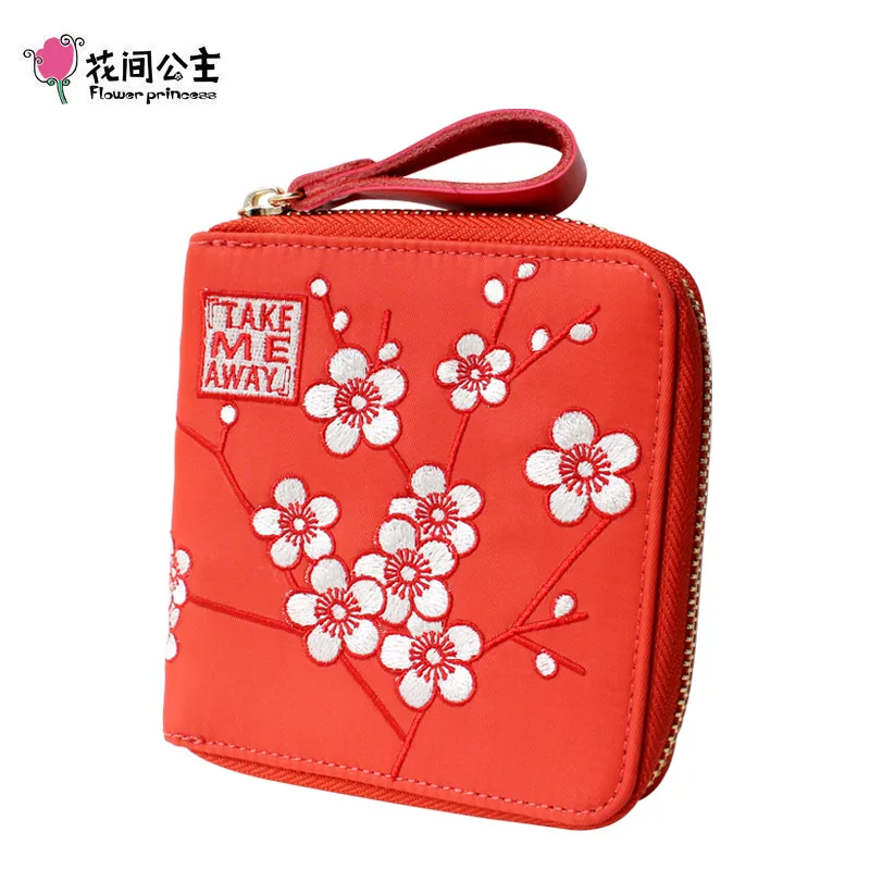 Нейлоновый клатч с цветочной вышивкой для девочек подростков|purse card holder|purse cardwallet