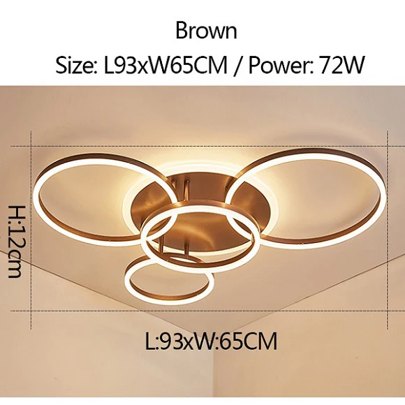 brown L93xW65CM Коричневые/белые современные светодиодные потолочные лампы для гостиной спальни Plafon Inddor Домашнее освещение потолочный светильник Домашнее освещение светильники - Цвет корпуса: brown L93xW65CM