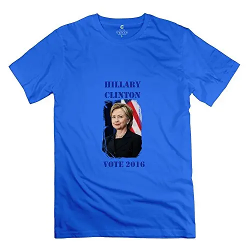 Грубо Футболки Шеи Экипажа С Коротким Рукавом Летние World Хиллари Клинтон Хлопок