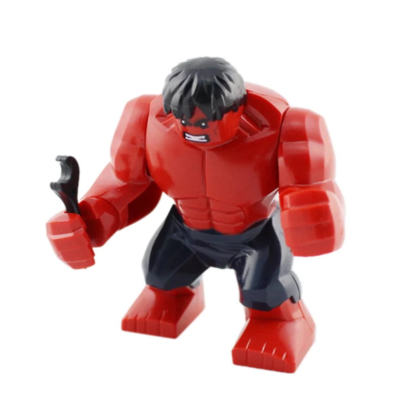 Red Hulk 10 шт. Супер герой мстители большие фигурки Халк дарксейд Горилла гродд со знаком Железного человека 38 Igor пещера Тролль строительные блоки игрушки - Цвет: Red Hulk