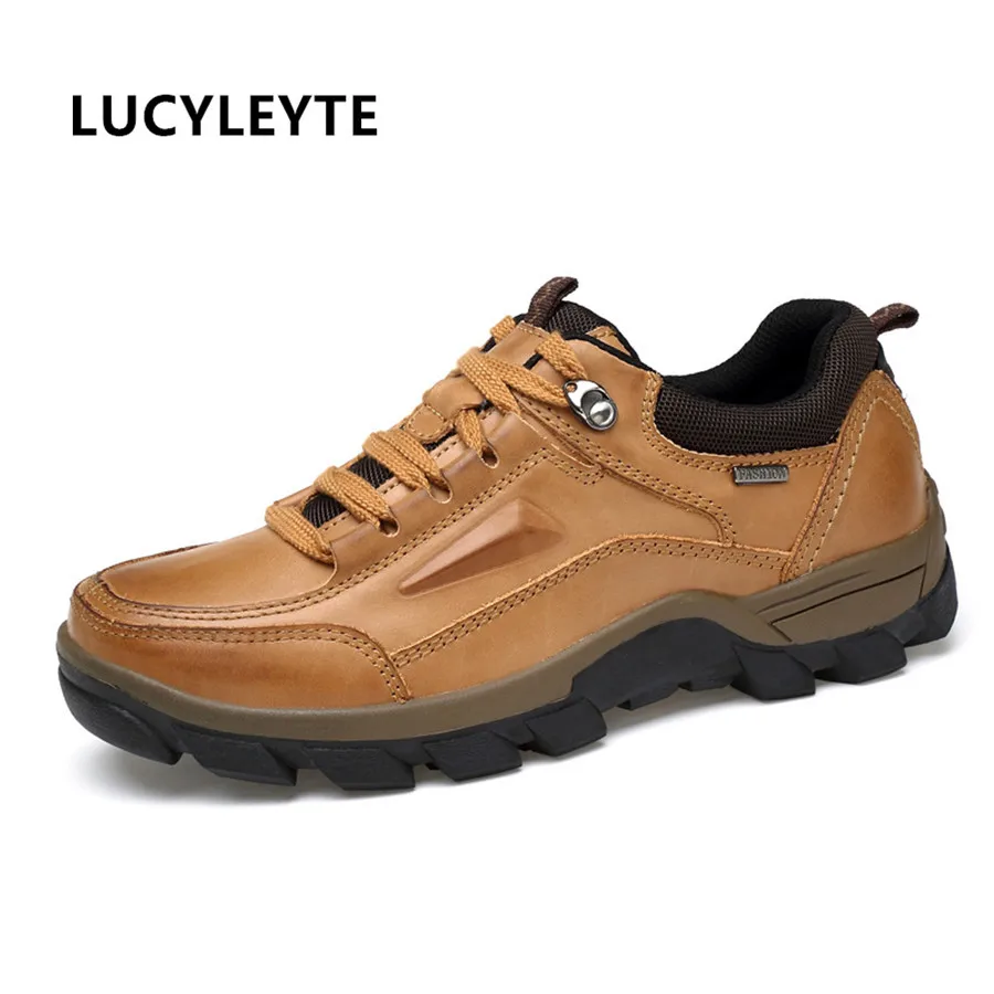LUCYLEYTE 2018 мужские прогулочные туфли большого размера кожаные ручной работы с