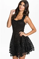 sleeveless black cute dress 2018 sexy women casual sleeveless beach short dress solid black mini lace dress vestidos