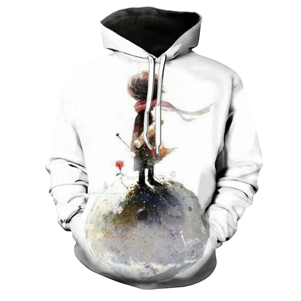 2019 New hot Anime 3D print hoodie white men/women Simple casual streetwear sweatshirt spring and autumn Pullover fashion tops | Мужская