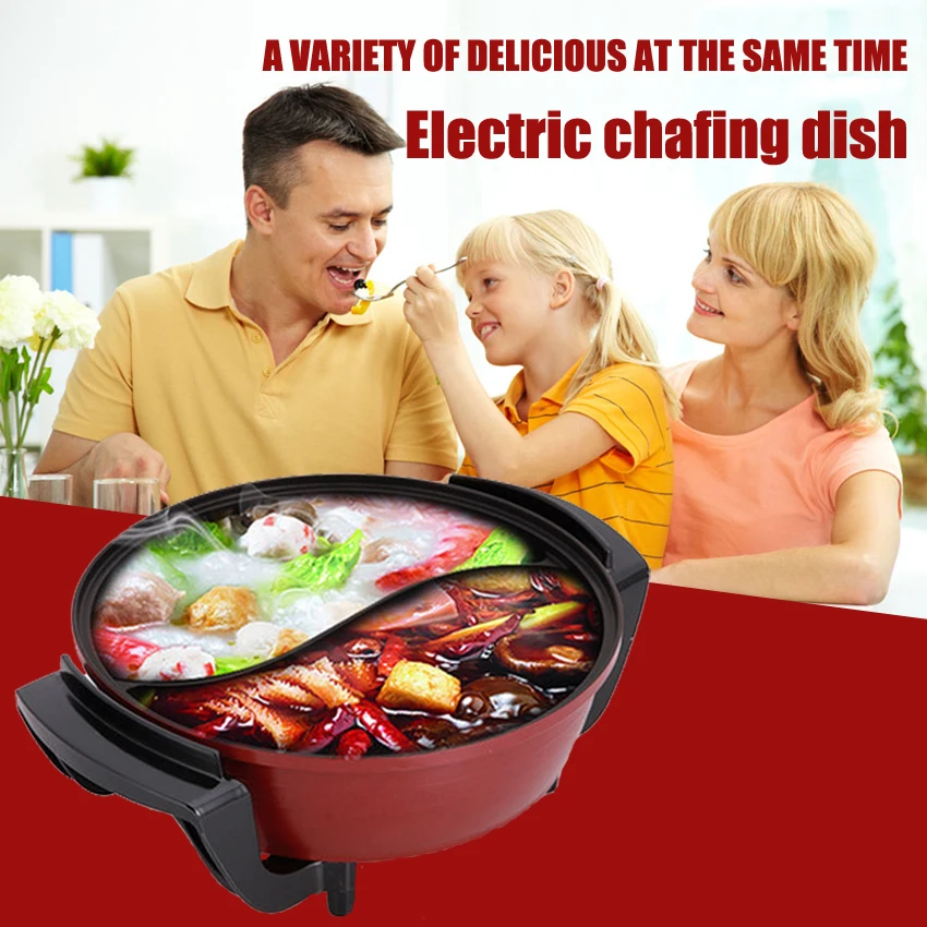 Elétrica de Alta Qualidade Multifuncional Panela Quente Yuanyang Pot Casa Não-vara Panelas 1pc 220v 1500w 6l