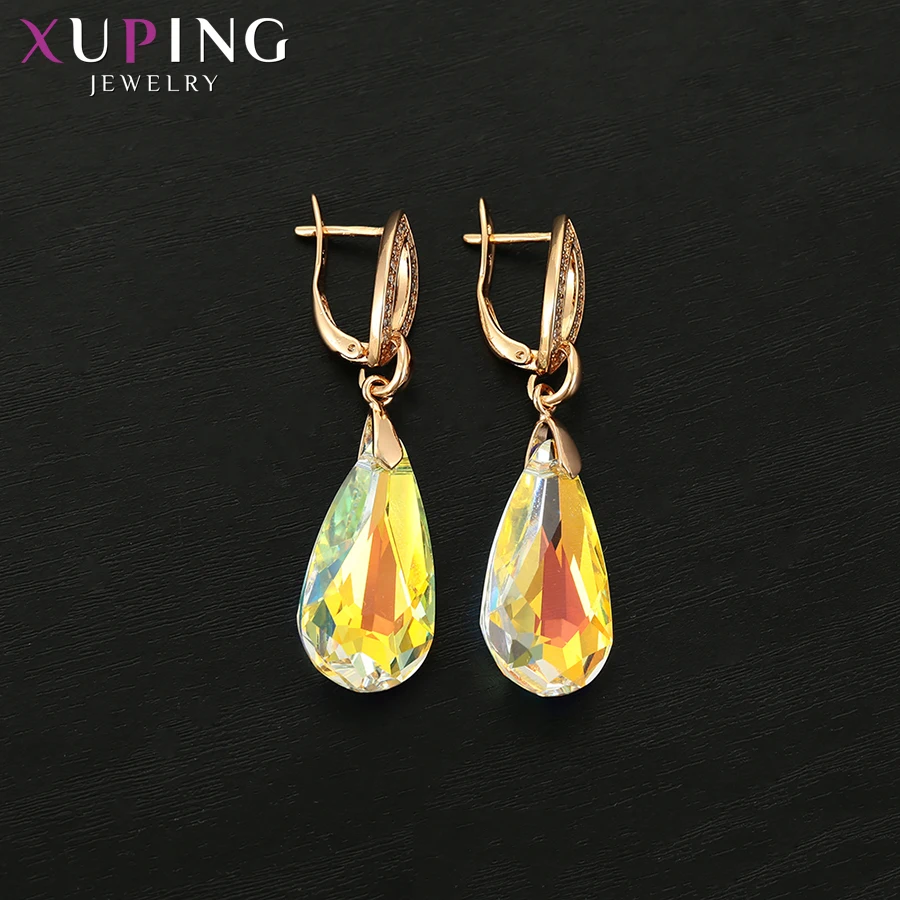 Xuping Висячие серьги для женщин с кристаллами от Swarovski Европейский стиль роскошные изысканные ювелирные изделия семейные вечерние подарочные S173.4-96763