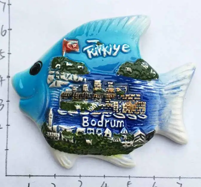 Турция магнит на холодильник туристические сувениры Aegean Kusadasi Alanya fethhiye Черепаха Рыба Дельфин бабочка Тапочки Магниты На Холодильник - Цвет: Черный