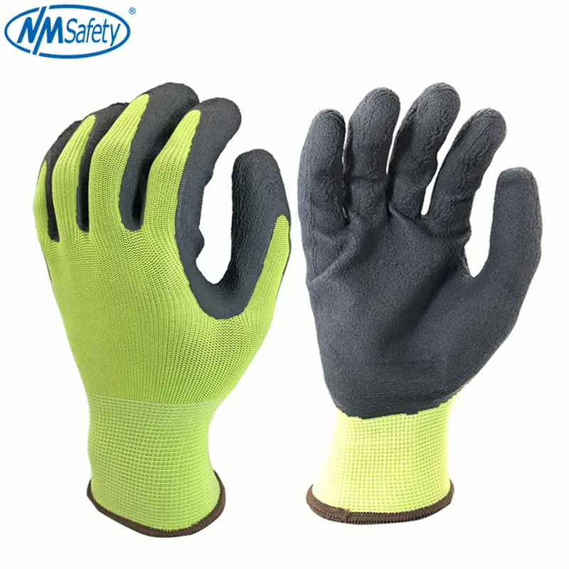 NMSafety Factory direct work gloves foam latex material safety protection gloves 12 pairs/lot European standard