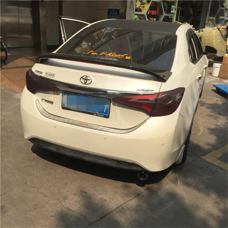 Спойлер для Toyota Corolla 2014 2017 corolla спойлер со светом высокого качества ABS Материал