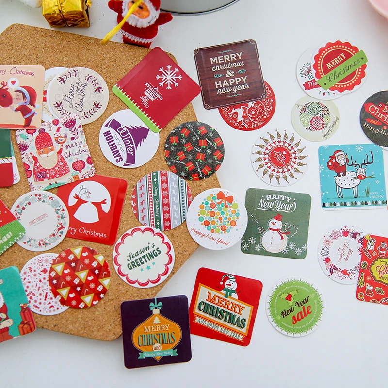45 шт./упак. рождественские украшения Набор стикеров Санта Клаус Снеговик Лепка