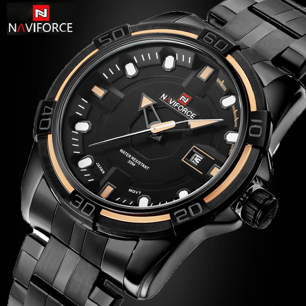 NAVIFORCE Роскошные брендовые военные спортивные часы мужские водонепроницаемые